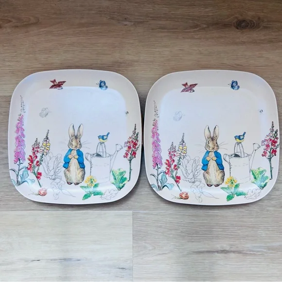 Beatrix Potter Peter Rabbit Set of 8 Plates Bamboo Fibre Easter - SEE NOTES - Picture 8 of 11
